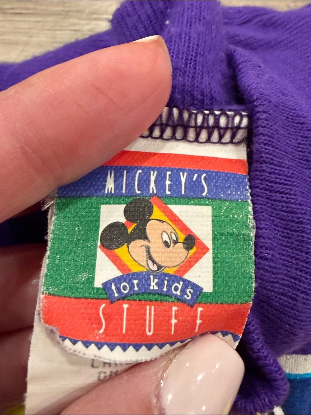 Vintage 80s 90s Disney Minnie Mouse Sweatshirt Toddler 2T Jog Togs Purple Neon